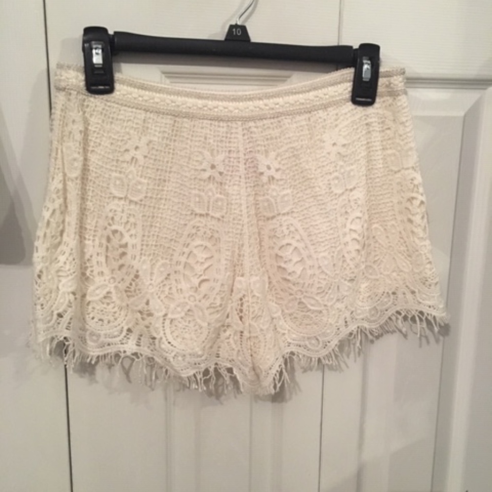White Lace Shorts